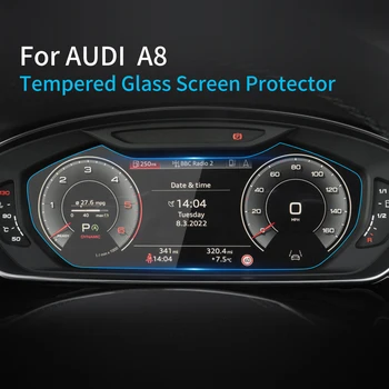Автомобильные Наклейки, протектор экрана для Audi A8 2023, Навигатор, дисплей, Защитная пленка из закаленного стекла, Автомобильные аксессуары для транспортных средств
