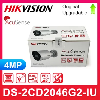 Оригинальная Hikvision DS-2CD2046G2-IU замена DS-2CD2043G2-IU 4-мегапиксельной встроенной микрофонной IP67 POE IR AcuSense Mini Bullet CCTV IP-камеры