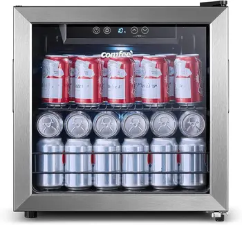 Охладитель напитков CRV48S3AST, Холодильник для напитков на 48 банок, Цифровой Контроль температуры, Стеклянная Дверца с рамой из нержавеющей стали, R