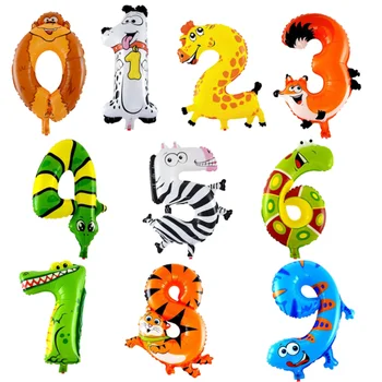 16-Дюймовый воздушный шар с изображением мультяшных животных, цветной алюминиевый пленочный шар, День рождения, детская игрушка, Свадебные украшения, аксессуары