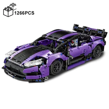 1266 шт. Технический MOC Aston Martin GT3 Спортивный Автомобиль Строительные Блоки Высокотехнологичный Гоночный Автомобиль Сборка Кирпичей Игрушка в Подарок для Мальчиков Детей