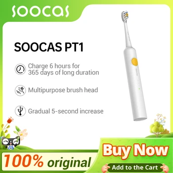 Электрическая Зубная щетка SOOCAS Sonic PT1 для умной чистки и отбеливания, ультразвуковая Зубная щетка для путешествий, Портативная