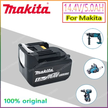 Makita 14,4 В 5000 мАч Литий-ионная Аккумуляторная батарея Makita Для Электроинструментов Makita 14 В 5.0Ah Аккумуляторы BL1460 BL1430 1415 194066-1