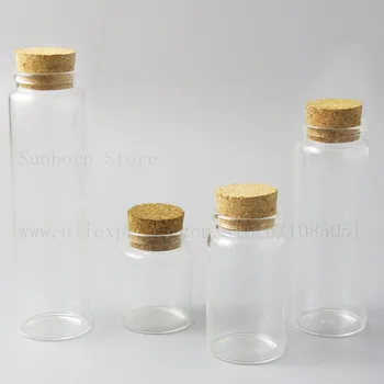 4 унции 10 унций 20 унций Большая пустая прозрачная банка для бутылок с пробковой пробкой, контейнер для бутылок из прозрачного стекла для домашнего хранения, 5 шт.