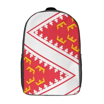 Флаг Эльзаса, 17-дюймовый Рюкзак на плечо, Винтажный рюкзак для Пикников, повседневный графический прочный Уютный Рюкзак