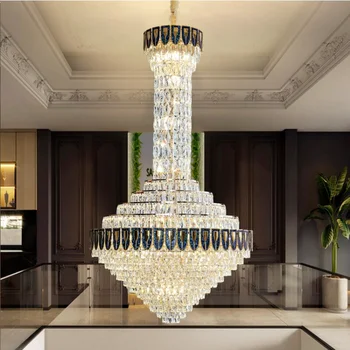 Светодиодная подвесная лампа, Освещение, Новая хрустальная люстра в виде ракушки, гостиная, полый холл, длинная Вилла, вестибюль отеля, декоративная