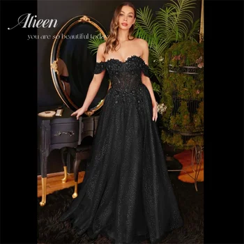 Платья Aileen на заказ для женщин, вечерние, свадебные, вечерние, черное блестящее длинное платье в виде сердца, платья для выпускного вечера 2023, халат