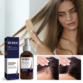 OUHOE Hair Growth Mist Увлажняет кожу головы Поврежденные волосы Укрепляет Волосы Густой Питательный спрей для роста волос Средство для ухода за волосами
