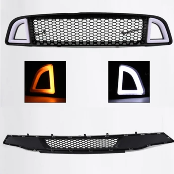 Решетка радиатора из АБС-материала для Ford Mustang 13-22, Маска со светодиодной подсветкой, автомобильные аксессуары