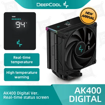 DeepCool CPU Cooler AK400 Digital для AM5 1850 об / мин PWM с дисплеем реального времени Воздушный охладитель процессора с 4 Тепловыми трубками Радиатор охлаждения чипа