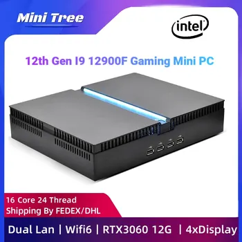 Intel 12-го поколения Alder Lake Mini Gaming PC i9 12900F RTX3060 12G NVME SATA Dual Lan Win11 Настольный компьютер для Геймеров HD DP DVI WiFi6