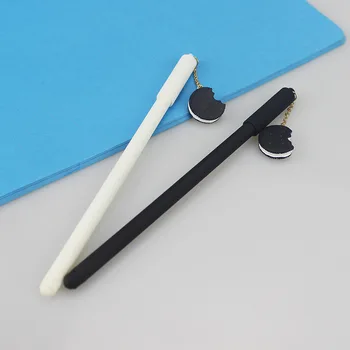 2 шт. Гелевые ручки с мультяшным кулоном Oreo, черные гелевые ручки с чернилами для письма, милые канцелярские принадлежности, школьные принадлежности 0,5 мм