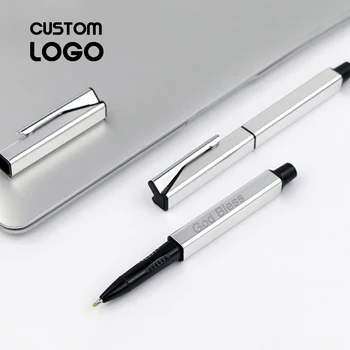 Деловая металлическая ручка для подписи, квадратные рекламные ручки, персонализированный подарок, Пользовательский логотип, канцелярские принадлежности для студентов, офисные принадлежности