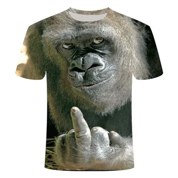 Мужская футболка с 3D-принтом обезьяны и животных, забавная дизайнерская футболка с коротким рукавом, повседневная футболка, новый стиль, лето 2023
