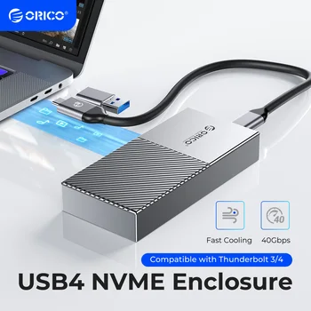 Корпус SSD-накопителя ORICO USB4 M2 NVMe 40 Гбит/с PCIe3.0x4 из Алюминия, Совместимый с Thunderbolt 3 4 USB4 для Apple MacBook Air Pro