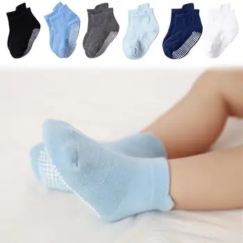 12 пар/лот, нескользящие детские носки, хлопковые короткие носки для девочек и мальчиков, теплые удобные дышащие носки для малышей