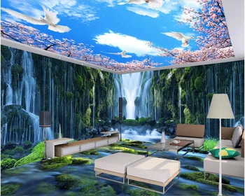 beibehang обои для стен 3 d Мода фэнтези личность обои водопад вода рок 3D тема космический фон behang