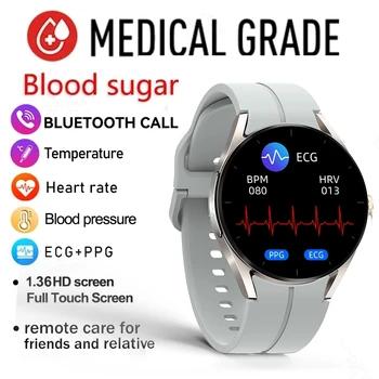 2023 Новые ЭКГ-Умные Часы Bluetooth Call Уровень сахара В крови, Губы, Кровяное Давление, Температура тела, Мониторинг здоровья Для Android IOS