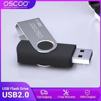OSCOO USB флэш-накопитель 32 ГБ 8 ГБ 4 ГБ Черный 64 Г Вращающийся Флешка Высокоскоростной USB 2.0 Memory Stick Портативный Компьютер Телевизионные Устройства