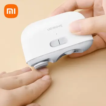 Электрическая машинка для стрижки ногтей Xiaomi 2 In1 Pro, Полировка, USB Перезаряжаемые Триммеры для ногтей, Автоматический резак для ногтей, освещение для детей и взрослых