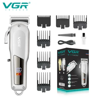 Профессиональная машинка для стрижки волос VGR, Регулируемая Машинка для стрижки волос, Электрическая Парикмахерская, Цифровой дисплей, Триммер для мужчин V-278