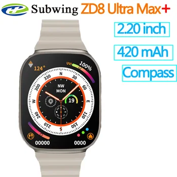2,2 Дюймов ZD8 Ultra Max + Смарт-часы Компас 49 мм Ремешок Замок Серии 8 Для Мужчин NFC Bluetooth Вызов Беспроводная Зарядка Спортивные Женские IP68