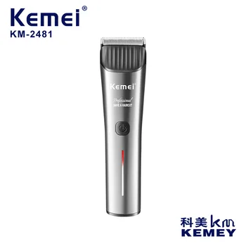 Kemei KM-2481 Профессиональная Машинка для Стрижки Волос Регулируемый Триммер Для Бороды Электрическая Парикмахерская Машинка для стрижки Перезаряжаемая