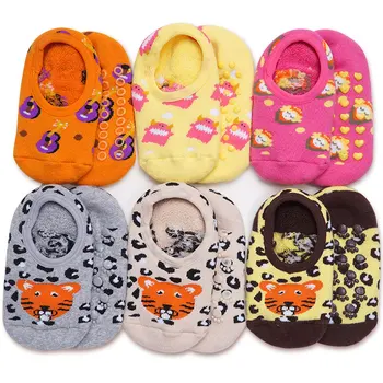Детские носки серии Kawaii с мультяшным тигром Для младенцев, хлопковые короткие детские носки с мультяшным рисунком, Противоскользящие носки для пола, Аксессуары для малышей
