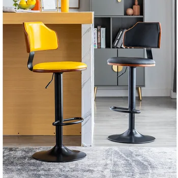 Барный стул, поднимающиеся и вращающиеся обеденные стулья, современная Простая мебель с высокой спинкой для дома, безопасные и устойчивые офисные стулья