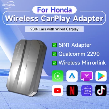 2023 HEYINCAR 5В1 Проводной и беспроводной Автомобильный адаптер CarPlay Android Для Honda Accord CR-V CIVIC HR-V Netflix YouTube Iptv Car Play