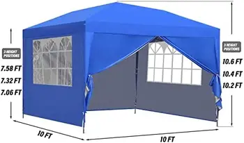 Палатка с навесом FT, мгновенное укрытие Портативные уличные навесы с 4 съемными боковыми стенками