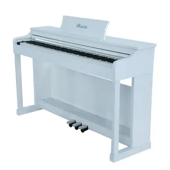 Цифровое электронное пианино Grand 89 с 88 клавишами MIDI белого цвета в вертикальном положении