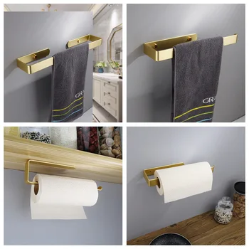 Золотая космическая алюминиевая вешалка для полотенец золотая кухонная вешалка для бумажных полотенец, полотенцесушитель, настенный металлический крючок для одежды в ванной комнате, аксессуары для ванны