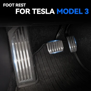 Автомобильные накладки на ножную педаль, Чехлы для Акселератора Tesla Model 3 Model Y Педали тормоза на газовом топливе, нескользящие аксессуары из нержавеющей стали