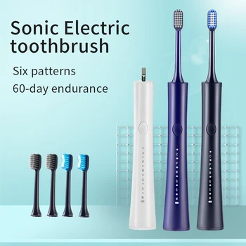 Звуковая электрическая зубная щетка Usb для отбеливания зубов, заменяющая зубную щетку, электрическая зубная щетка, водонепроницаемая головка щетки IPX7