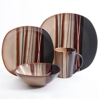 Столовая посуда Better Homes & Gardens Bazaar, коричневый, набор из 16 штук