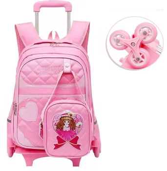 сумки на колесиках для девочек, детский дорожный багаж, сумки на колесиках, школьная сумка-тележка, Рюкзак с колесиками, детская тележка, Школьная Mochila