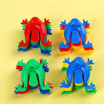 5шт Милые ретро Лягушки Модельные игрушки Классические пластиковые Прыгающие лягушки игрушки для детей подарок Простая креативная спортивная игрушка на открытом воздухе