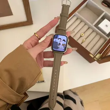Кожаный ремешок для Apple Watch band 44 мм 40 мм 45 мм 41 мм 38 мм 42 мм ремешок для часов с одним туром браслет iWatch series 8 Ultra se 7 5 3 6