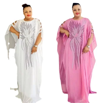 Роскошные кристаллы, африканское платье для женщин, Мусульманская Абайя, Шифоновые халаты, Вечерние Длинные платья, исламская одежда