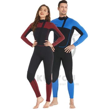 3 мм неопреновый водолазный костюм для мужчин и женщин на молнии спереди, цельный, защищающий от холода и теплый костюм для подводного плавания, гидрокостюм для водных видов спорта, серфинга