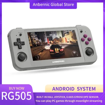 Anbernic Новый RG505 4,95 дюймовый OLED-экран, Встроенный джойстик для зала, игровая консоль, система Android 12, Игровой плеер, WIFI, онлайн-борьба