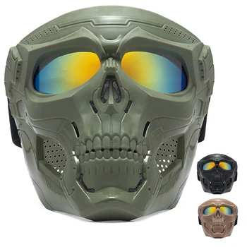 Уличная противотуманная Страйкбольная маска, защитное снаряжение, Маска на все лицо, Шлем, Пейнтбольная маска с черепом, Защитные очки для страйкбола, тактическая маска