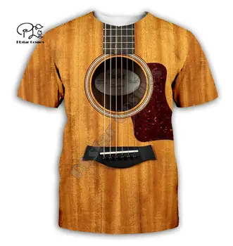 Гитара, музыкальный инструмент с 3D полной печатью, модная футболка Унисекс, футболка в стиле хип-хоп, уличная одежда, повседневный летний стиль-1