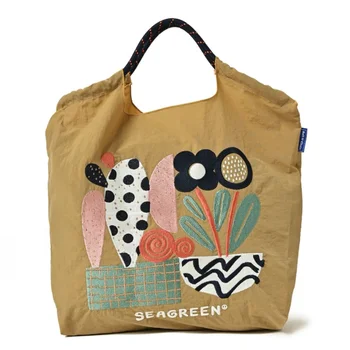 Дизайнерская сумка-тоут, Холщовые сумки с вышивкой, женская сумка через плечо, эко-сумки с цветами, Кошельки и сумки для покупок, Большой Нейлоновый Хобо, Новинка