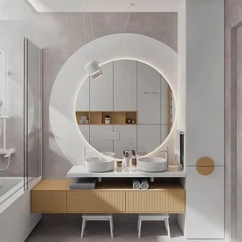 Комбинированный шкаф для ванной комнаты INS Fengyan Board, Индивидуальный Стол для мытья Посуды, Двойная Раковина, Современная Роскошная Ванная Комната для умывания и умывальника