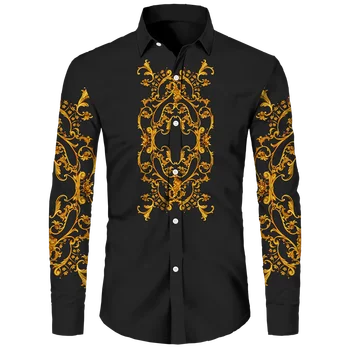 2023 Роскошная мужская летняя рубашка, тропическая тонкая весенне-осенняя одежда с длинными рукавами, однобортный кардиган с лацканами, модный Шир