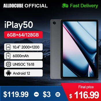 Alldocube iPlay50 10,4 2000* 1200 Планшет UNISOC T618 восьмиядерный Android 12 6 ГБ ОЗУ 64/128 ГБ ПЗУ Lte Телефонный звонок детский коврик iPlay 50