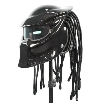 Аксессуары для мотоциклов Male Warrior, шлем Predator PersonalityCosplay, Ретро-оплетка, ABS, Матовый Черный Мотоциклетный шлем на все лицо