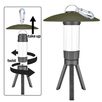 Светодиодные кемпинговые фонари 5 режимов Водонепроницаемая палатка с USB C Перезаряжаемым портативным светодиодным фонариком для выживания в походах при перебоях в подаче электроэнергии